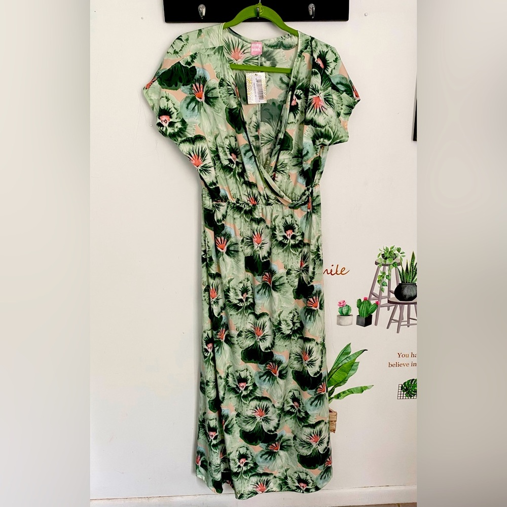 Flirty Pink Woman’s  Size 3X Junior Plus Size Maxi Dress